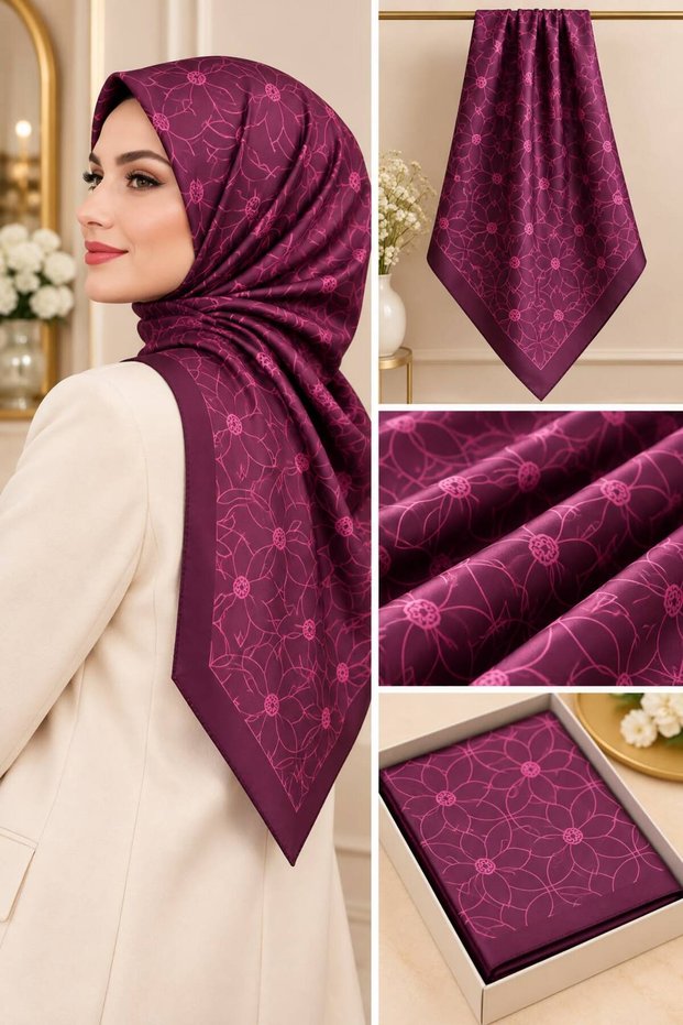 bordo soft eşarp