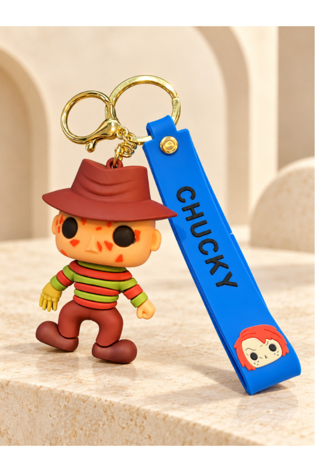 Chucky Figured Keychain Blue Hanging Ring Bag and Key Accessory