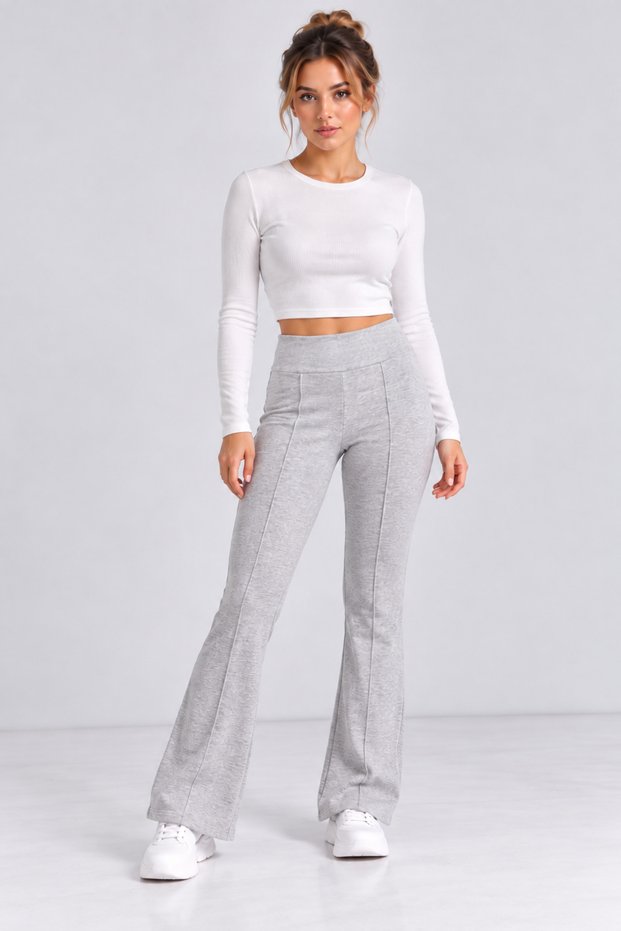 Women's Oysho Fabric Spanish Flared Striped Leggings Pants Cty-Çtn-29537