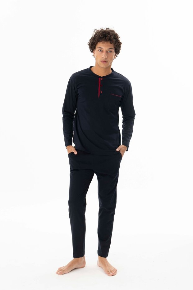 Kly Button Detailed Men's Pajama Set 9111