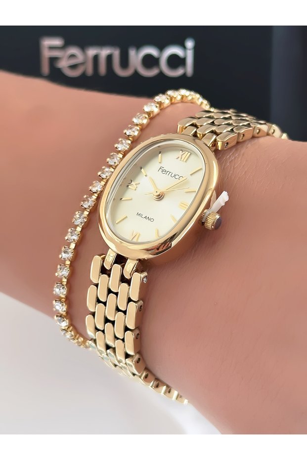 Steel Strap Roman Numeral 2 Year Warranty 3 Atm Waterproof Women's Wristwatch + Bracelet Gift