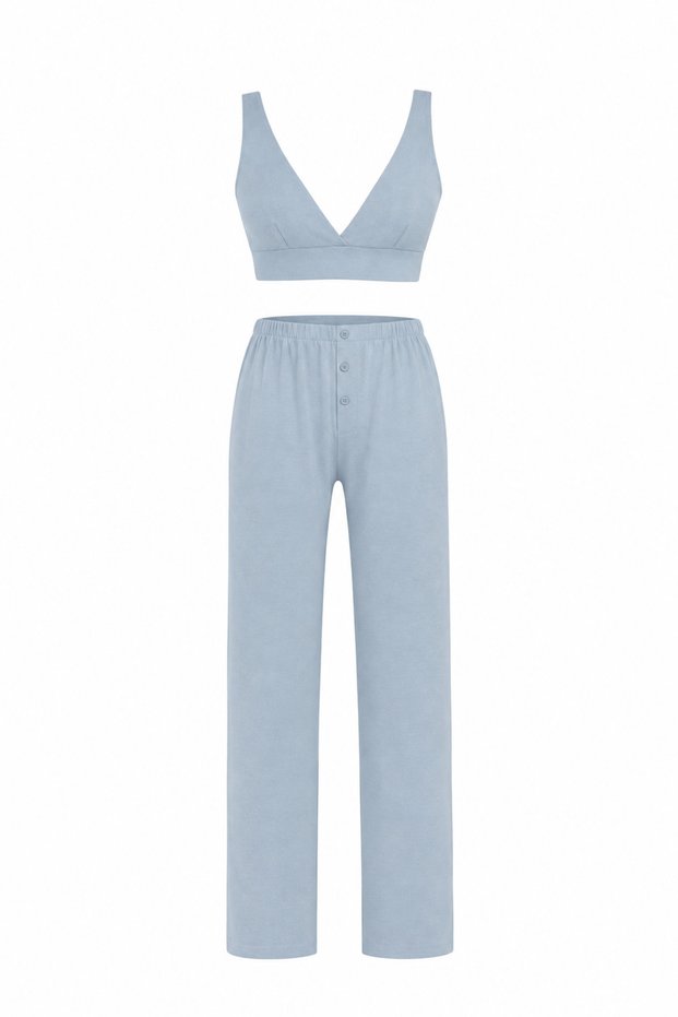 Baby Blue Bustier Pants 2-Piece Set