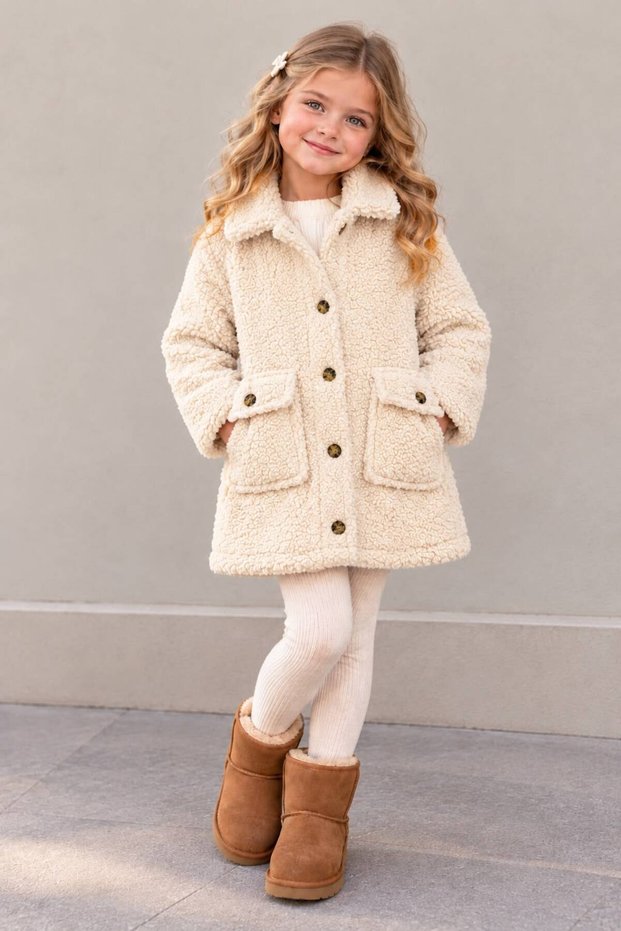 Girl's Plush Fur Coat