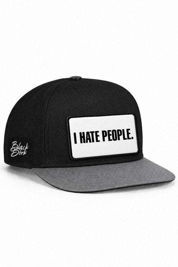 I Hate People Logo Grey-Black Hip Hop Hat