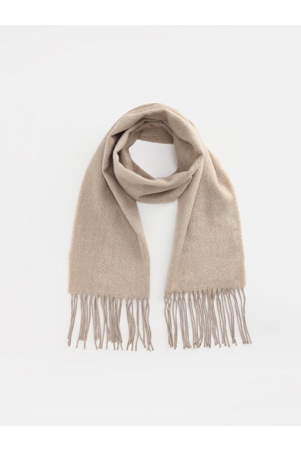 Özmarka New Season Brown Women's Scarf with Tassels