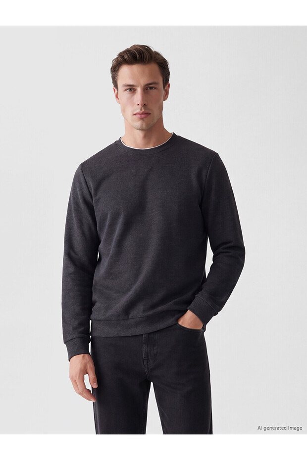 Peak New Season Black Crew Neck Men's Sweatshirt