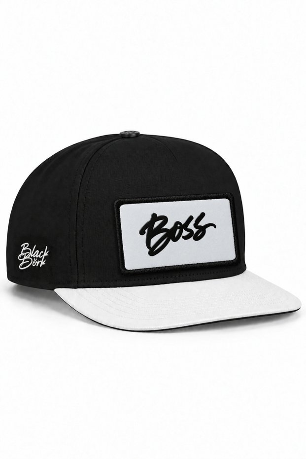 White and Black Hip-Hop Cap with Company Logo