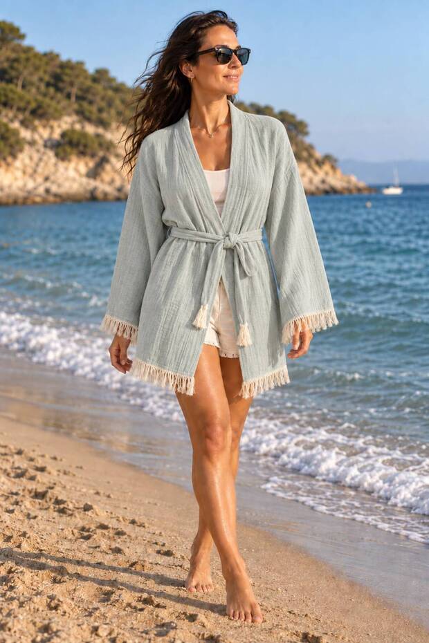 Colorful Muslin Kimono