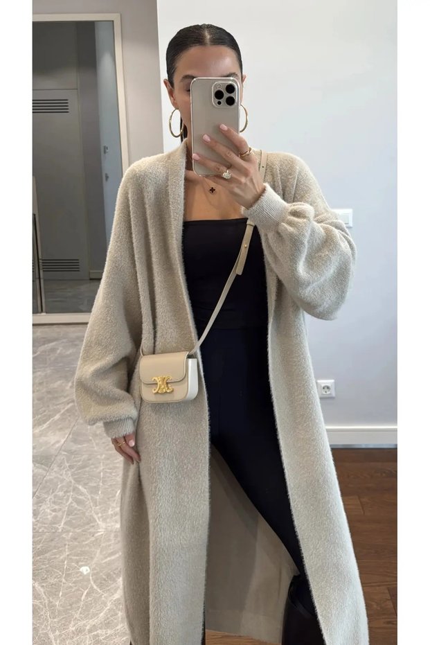 Stone Color Long Cardigan - 2Y251015