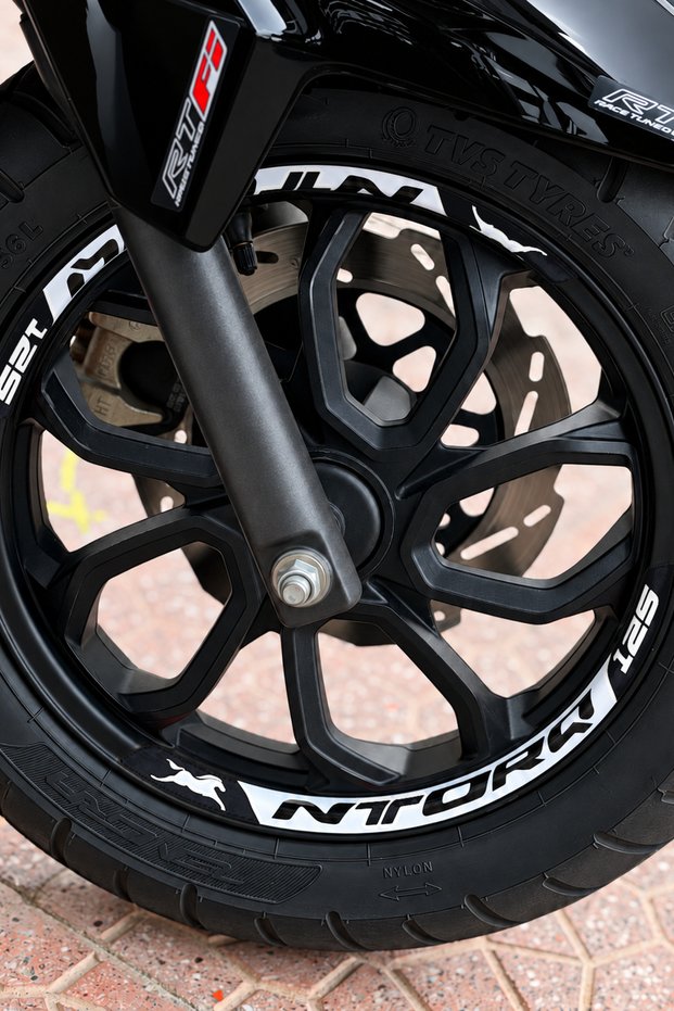 Printed wheel rim strip sticker set for tvs ntorq 125 (front & rear - complete set)