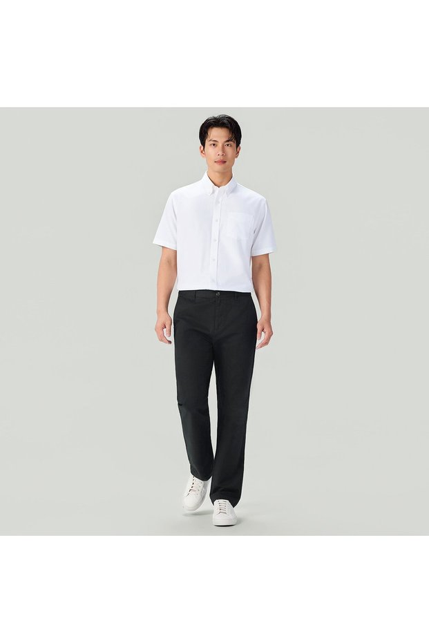 Men's Twill Mid Rise Regular Taper Khakis