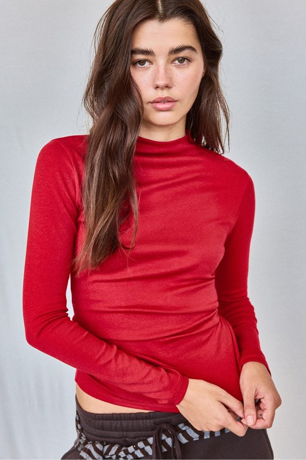 Basic dik yaka t-shirt