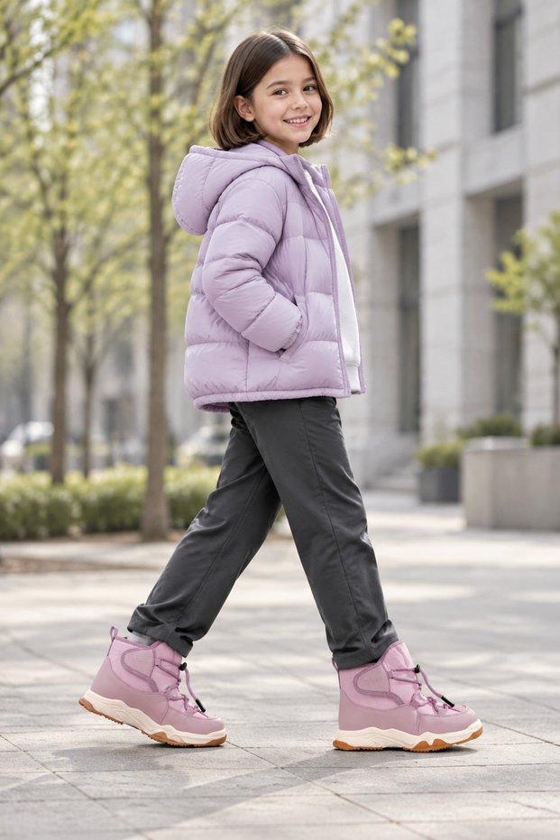 Bl-6857 Anatomical Sole Girls' Pink Color Daily Use Winter Children's Boots