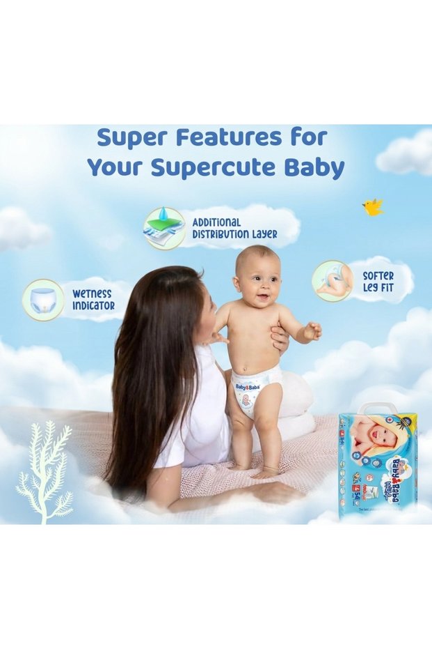 Baby & Baba Diaper Pants, XXL (Size 6), 20+ kg, Disposable Diaper Pullup Pants for Boys Girls Infant, Double Layer Leakage Protection, Cottony Soft High Absorb Technology, 42 Diaper