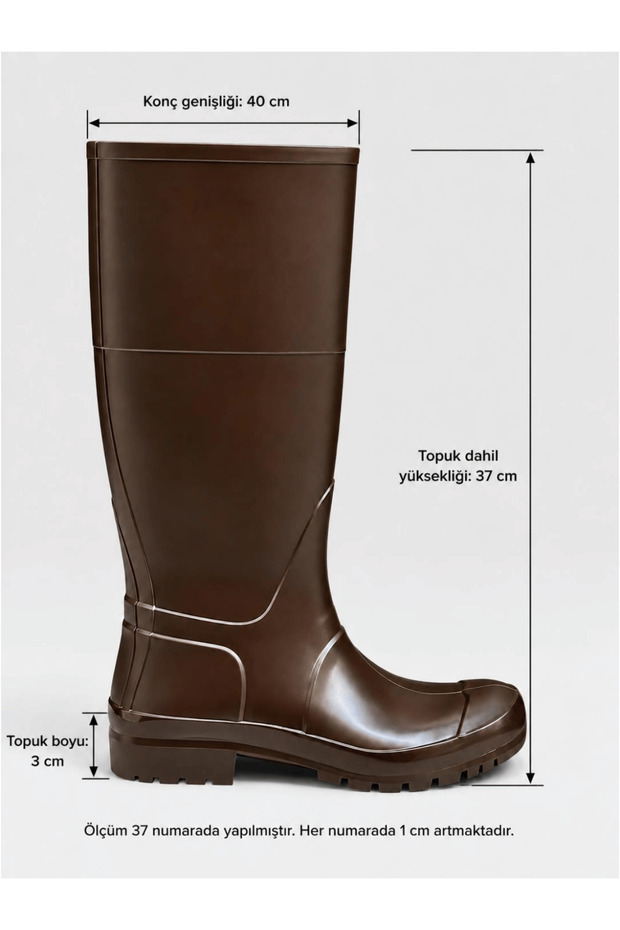 Brown Leather (Snoly) Waterproof Rain Boots