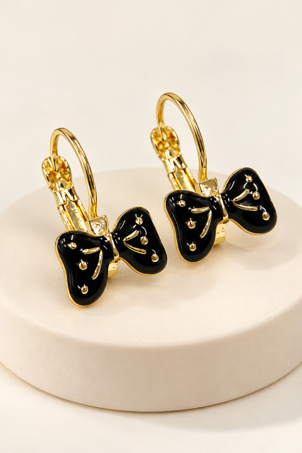 Bow Star Cloud Figure Earrings for Young People and Children – Non-Allergenic Stylish Elegant Earrings