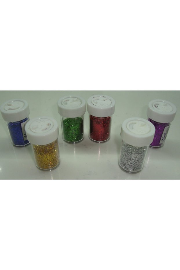 Powder Glitter 8 Gr Salt Shaker Box (grey-gold-blue-purple-red-green) Pack of 6