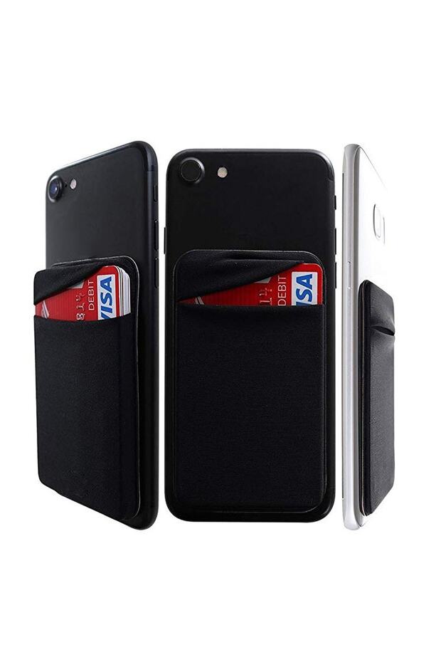 Lycra Money and Card Holder that Can Be Adhered to the Back of a Mobile Phone