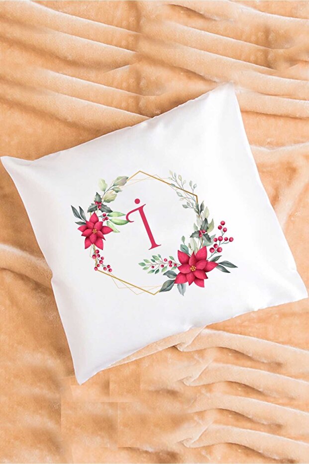Floral Letter I Pillow