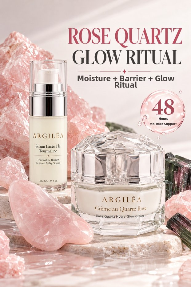 Rose Quartz Glow Ritual | Pink Quartz Moisture, Radiance, and Fullness Mineral Care Ritual - 3 Steps