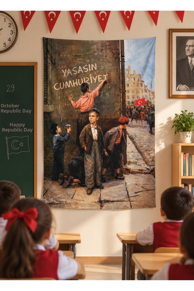 29 October Republic Day Wall Covering | Ataturk | Wall Tapestry | School Wall Covering