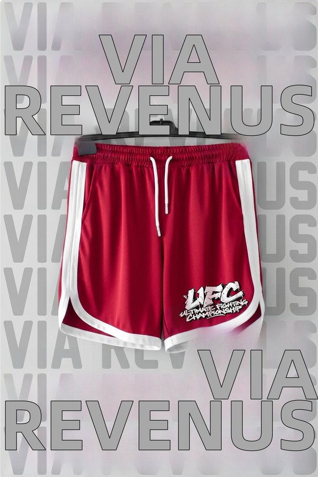 Ultimate Fighting Printed Jersey Sports Training Shorts with Piping Detail