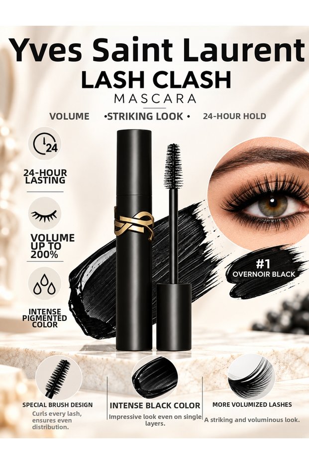 Lash Clash 01 Noir Black 9 ml – Blue Mascara with a Volume Effect That Lasts up to 24 Hours