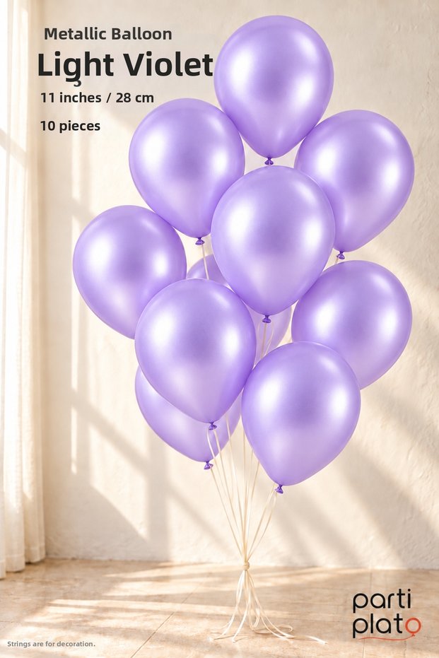 10 Pcs Light Violet Metallic Balloon 11 Inch 28cm Latex Birthday Wedding Party Decoration