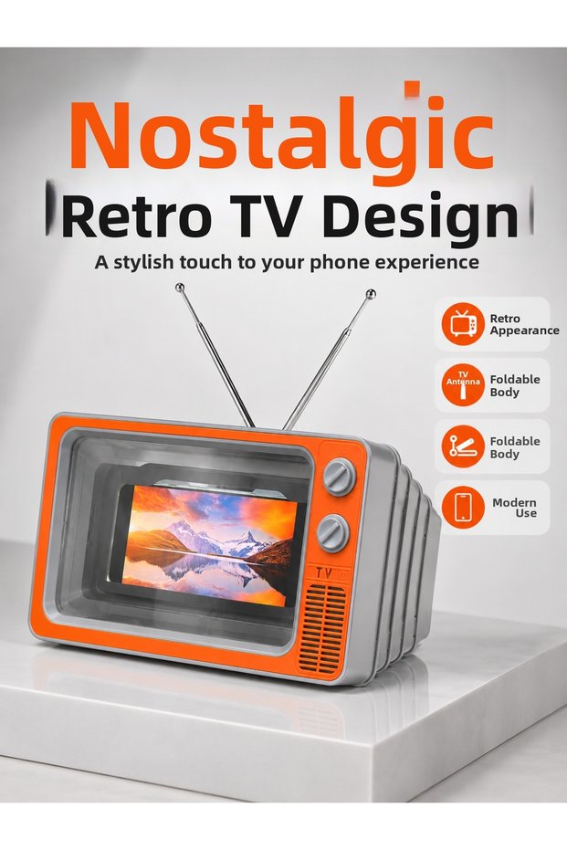 12 Inch Phone Screen Magnifier Retro Tv Design Hd Fresnel Lens Portable Mobile Screen Magnifier