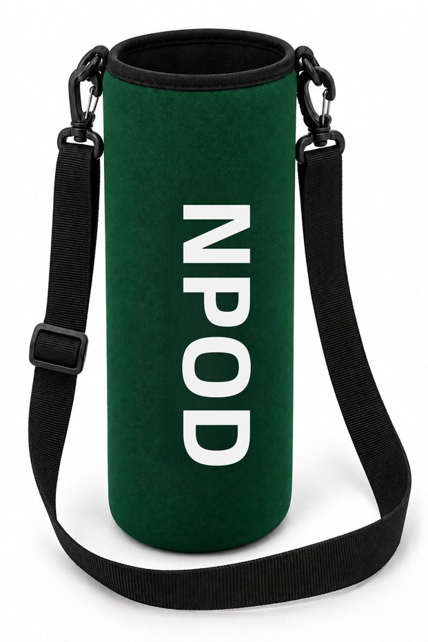 Ntk Shoulder Strap Padded Shock Absorbing Neoprene Fabric 1.5Lt Thermos Cover Green