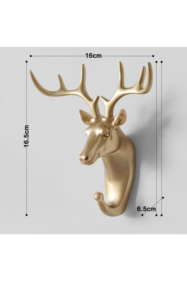 Gold deer Wall Hanging Hook Vintage Deer Head Animal For Clothes Hat Scarf Key Horns Hanger Rack Dec