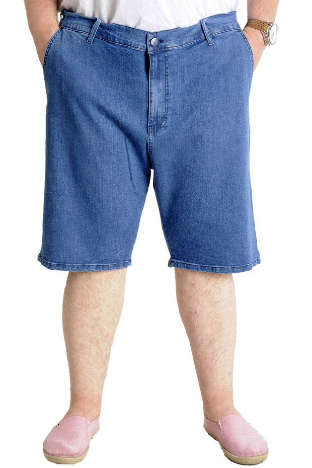 Fashion XL Large Size Men's Jeans Shorts with Side Pockets New Armina 23806 Blue