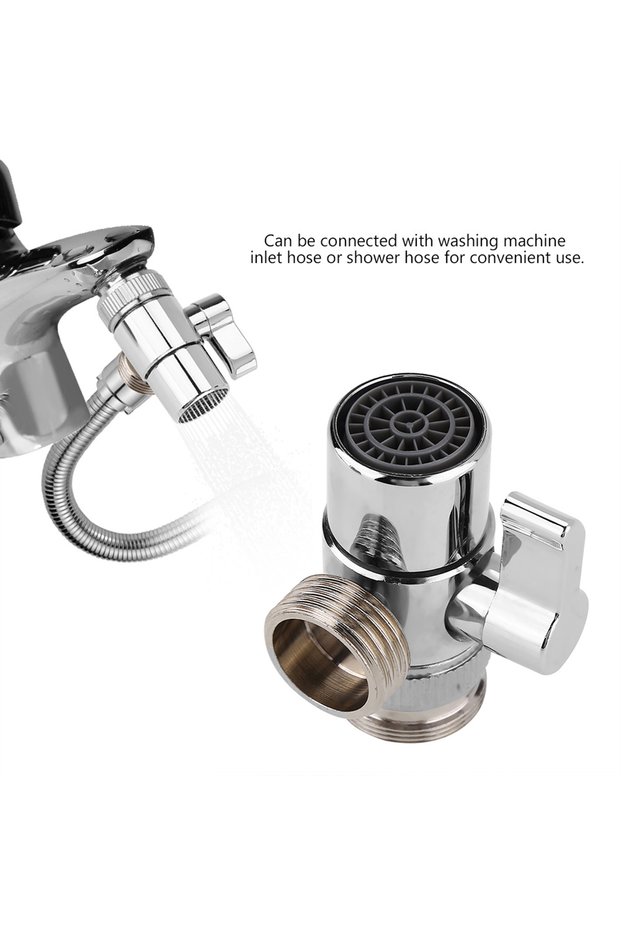 1/2" G1/2 Brass Bathroom Kitchen Basin Sink Faucet Splitter Diverter Valve To Hose Adapter M24 Outer