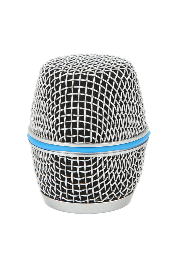 WHITE Microphone Ball Head Mesh Grill Inner Foam Filter Stainless Steel Grille Mic Ball Head Replace