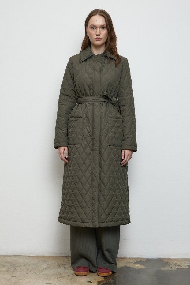 Quilted Coat Green