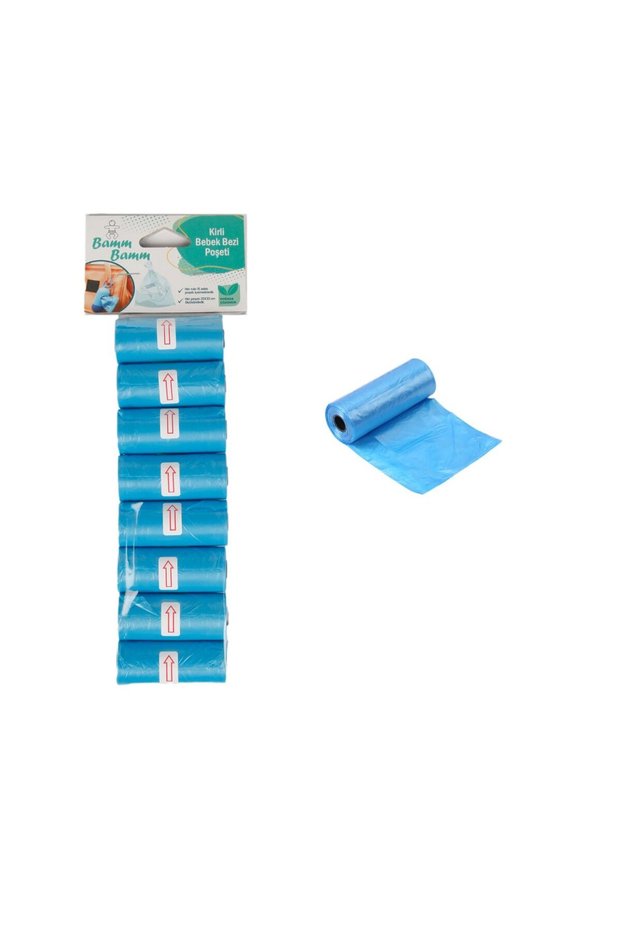 Dirty Diaper Bag Bag Size Blue 8 Rolls (120 Pieces)