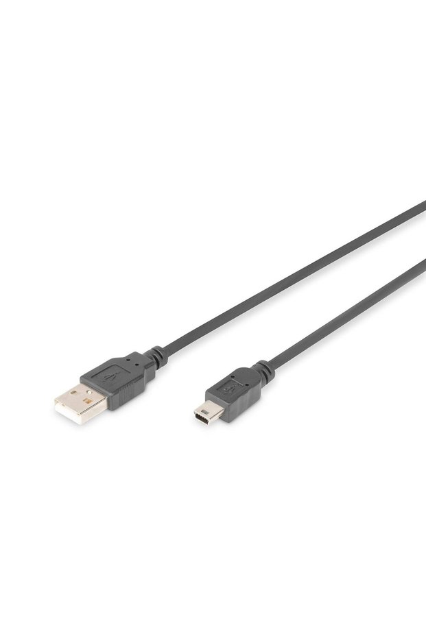 Assmann Ak-300108-010-S USB 2.0 Connection Cable, Type a to Mini B (5-Pin) M/M, 1.0m, USB 2.0 Compatible