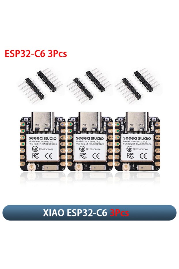 ESP32-C6 3Pcs Original XIAO ESP32-C6 Mini Development Board Module 2.4GHz WiFi6 BlE 5.0 for Arduino