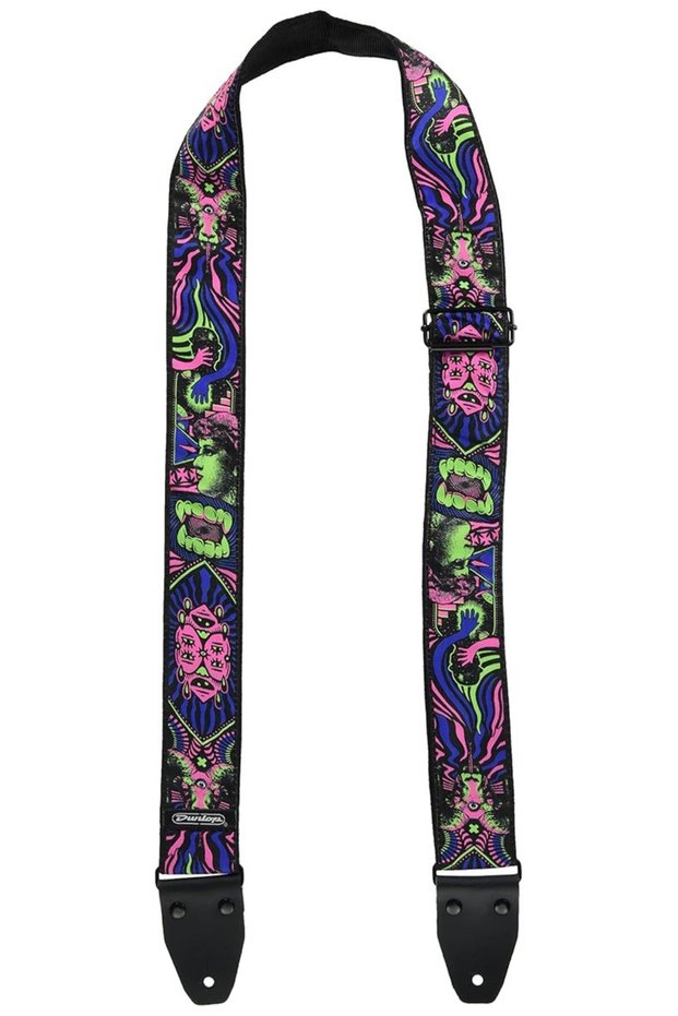 I Love Dust Guitar Strap - Green Fangs