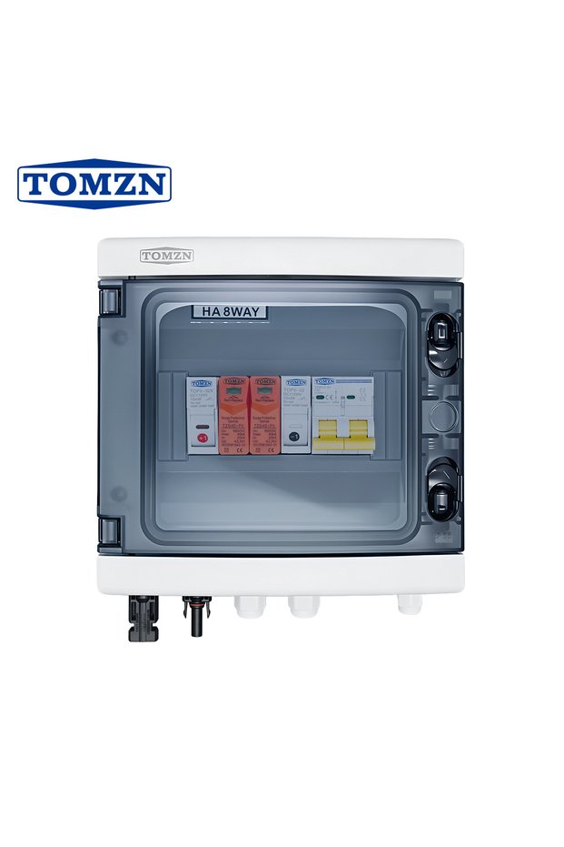 25A DC MCB TOMZN Solar Photovoltaic PV Combiner Box Short-circuit Lightning Protection 1 IN 1 OUT DC