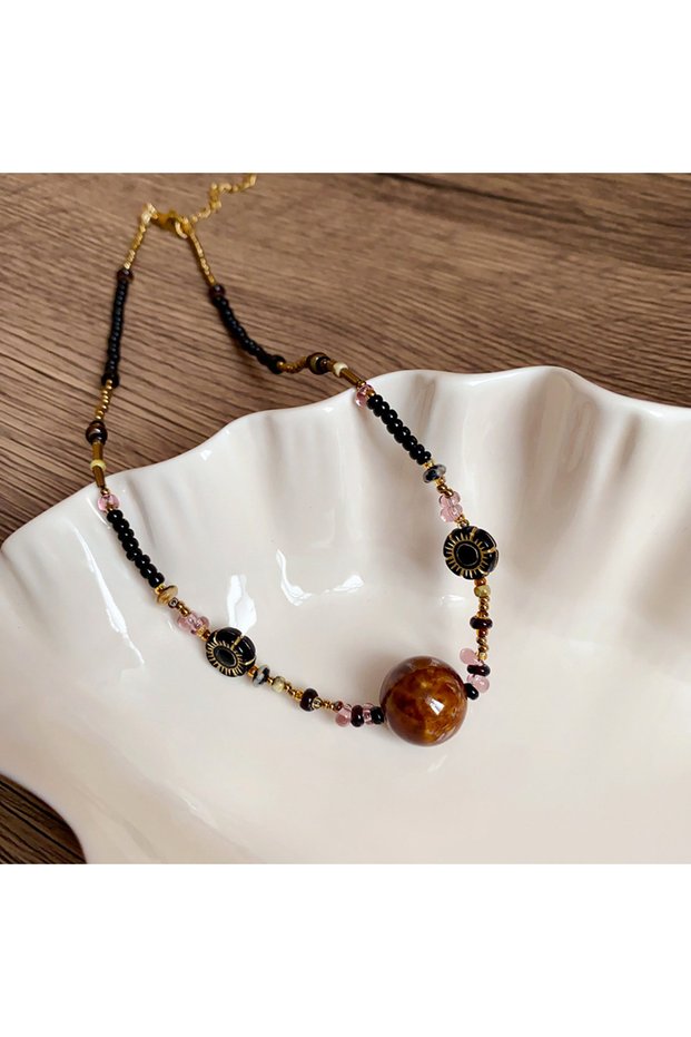style 12 Bohemian Irregular Natural Stones Choker Necklace Imitation Pearls Shell Beaded Necklace Fo