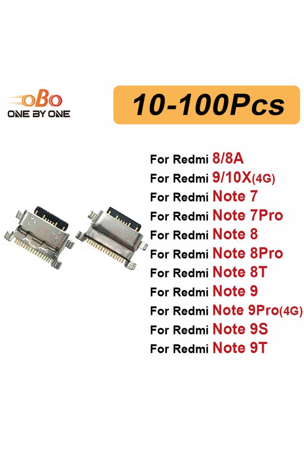 50Pcs 10-100Pcs Charging Port Dock Plug For Redmi 8 9 10X Note 7 8 9 Pro 8T 9S 9T 4G TYPE-C Charger