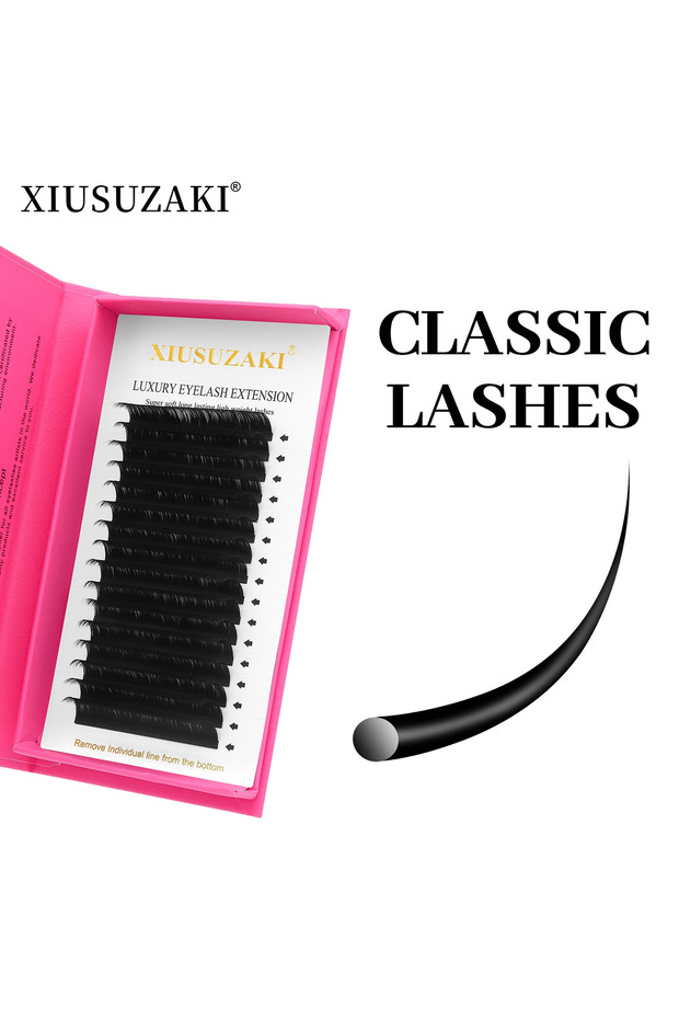 MIX 8-15mm 0.07mm D Classic Eyelash XIUSUZAKI Classic Individual Eyelashes Extensions Soft Matte Bla