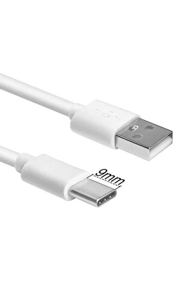 1m WHITE 9mm Extra Extended Long Tip USB-A Type C 2A Fast Charging Data Cable For Huawei Xiaomi Mobi