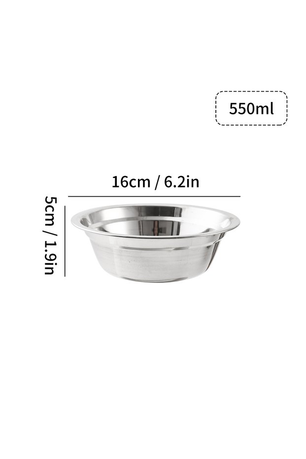 WORTHBUY 16CM WORTHBUY Round Fruit Salad Bowl 304 Stainless Steel Kneading Bowl Large Capacity Cooki