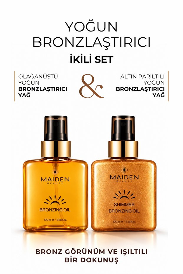 Intense Tanning Set, Gold Glitter & Extraordinary Tanning Oil with Intense Tanning Effect