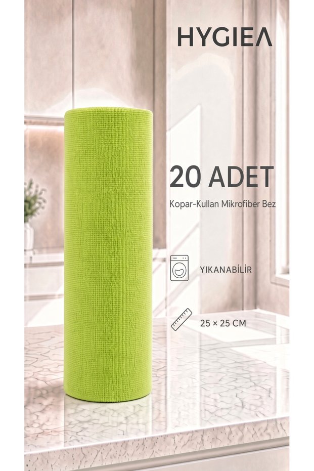 20-Pack Microfiber Cleaning Cloth, Non-Marking, Reusable, Suitable for All Surfaces, Green