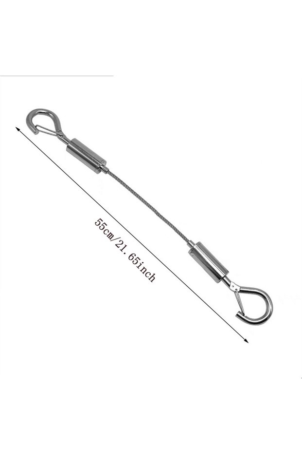 55cm Adjustable Automatic Wire Rope Spring Hook Clothesline Picture Hanging Solution System Suspensi