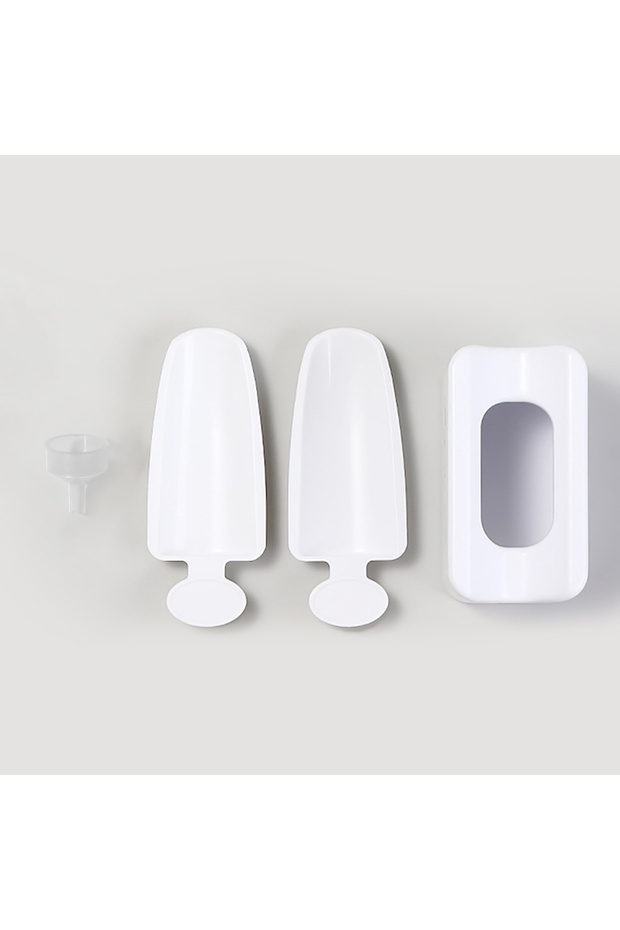 White Double Layer Nail Glitter Powder Recycling Box Dust Collector Sequin Rhinestone Conta