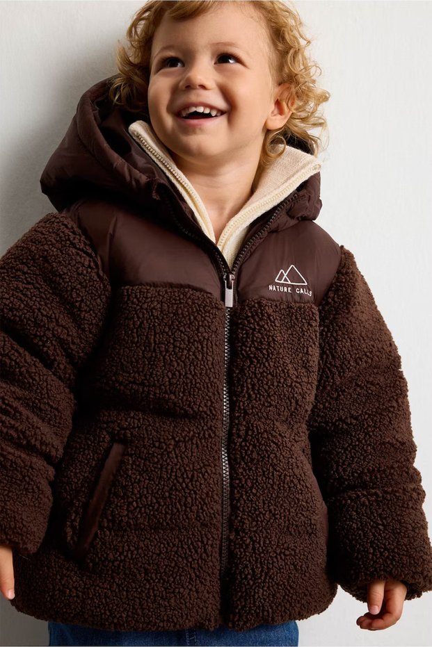 Windproof Hooded Plush Coat for Baby Boy (26 Wn)